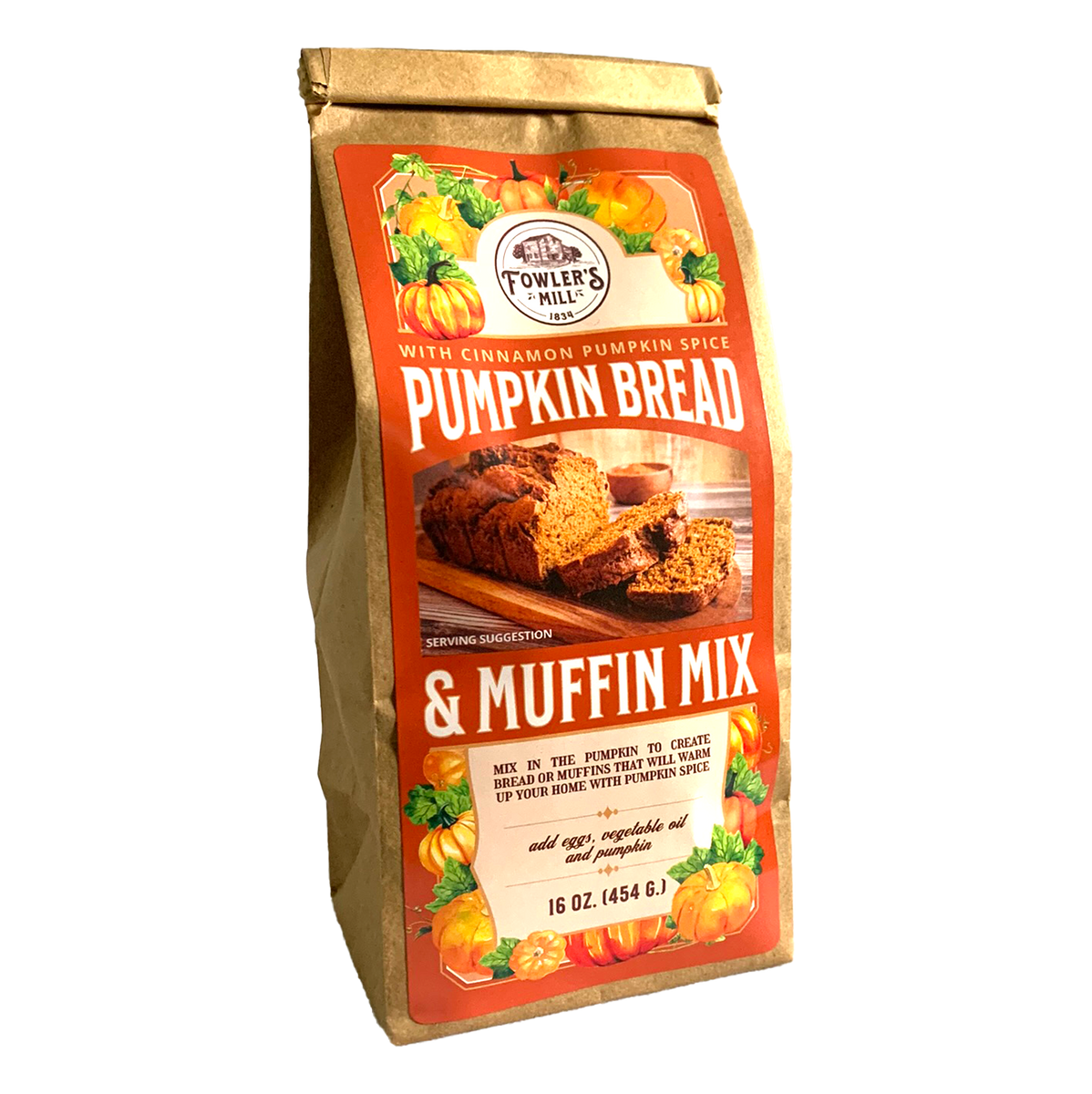 Pumpkin Bread And Muffin Mix Fowlers Mill 1902